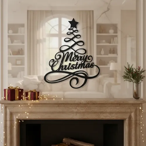 Decoración De Pared De Navidad Negro - Foto 3