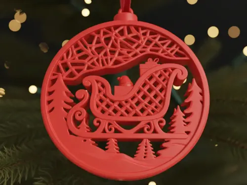 Adorno Navideño De Trineo De Santa