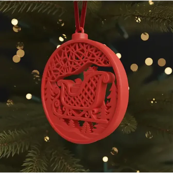 Adorno Navideño De Trineo De Santa 4