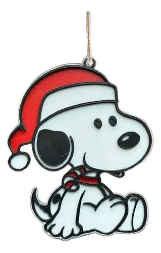 Adorno Navideño - Snoopy Con Gorro De Santa