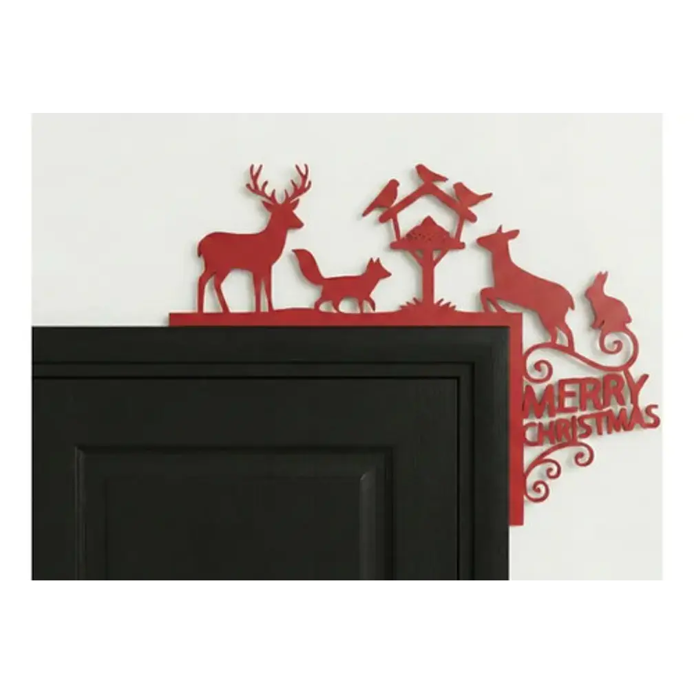 Decoración De Marco De Puerta Navideña Renos Navideños 1