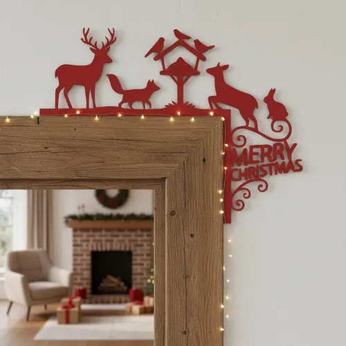 Decoración De Marco De Puerta Navideña Renos Navideños - Foto 3