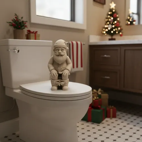 Adorno Navideño- Papá Noel En El Inodoro - Foto 5