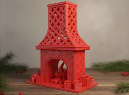 Decoración De Chimenea Navideña