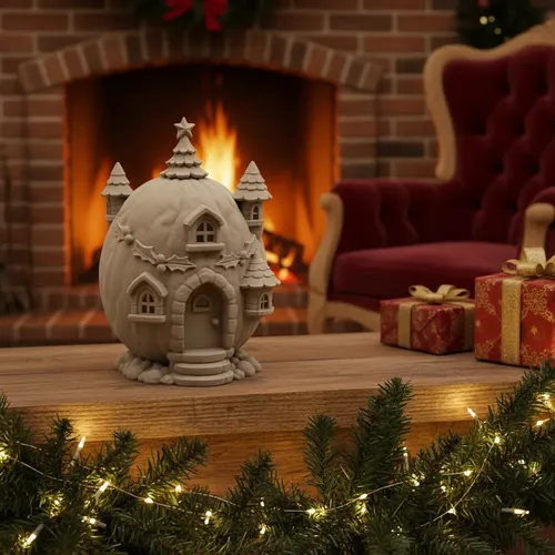 Adorno Navideño- Casa Navideña De Nuez - Foto 3