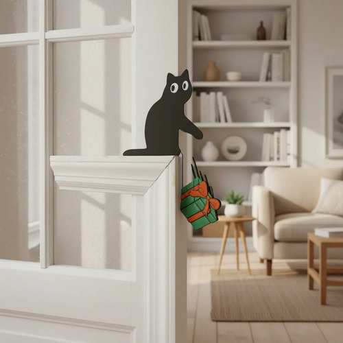 Adorno Para Esquina De Puerta Estilo Gato Festivo - Foto 3