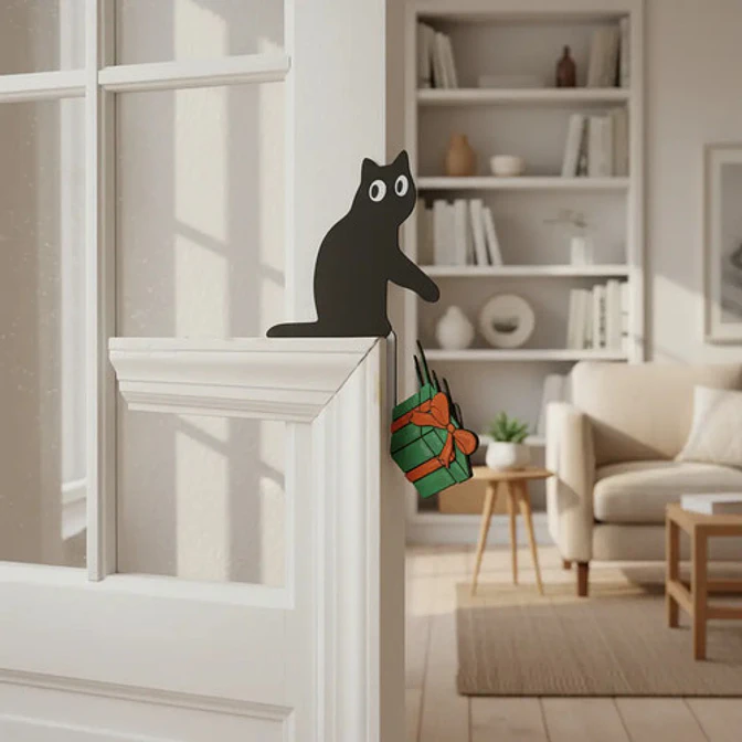 Adorno Para Esquina De Puerta Estilo Gato Festivo 3