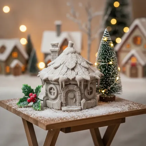 Adorno Navideño- Casa Escarchada De Nieve - Foto 3