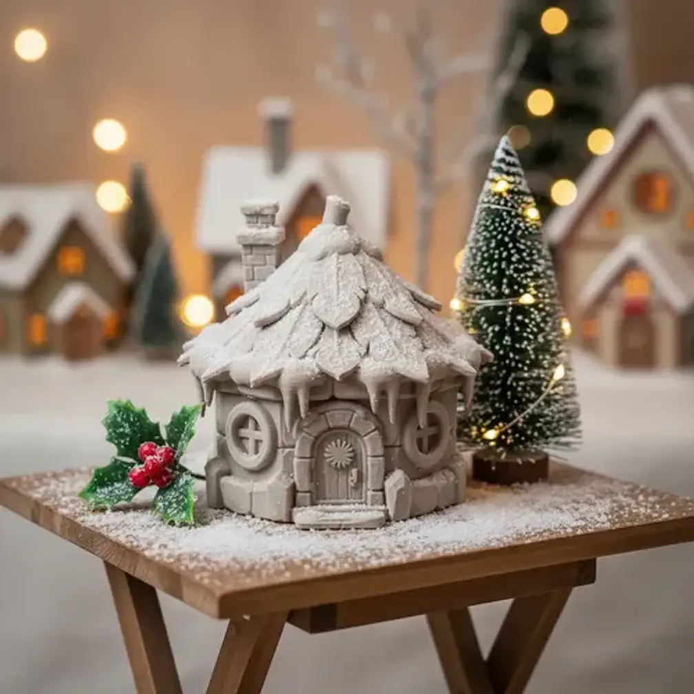 Adorno Navideño- Casa Escarchada De Nieve 3