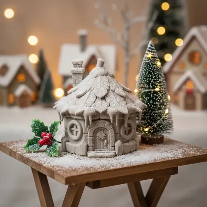 Adorno Navideño- Casa Escarchada De Nieve 3