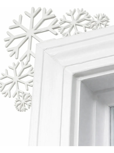 Adorno Navidad - Esquinero Para Puerta Copos De Nieve