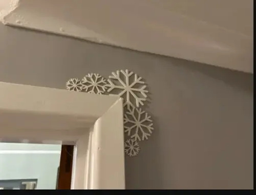 Adorno Navidad - Esquinero Para Puerta Copos De Nieve - Foto 3