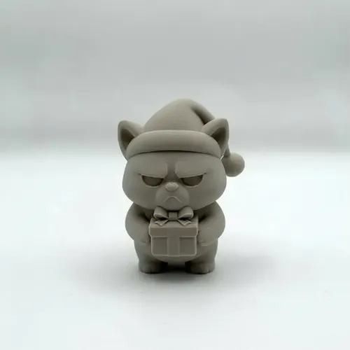 Adorno Navideño- Gato Gruñón Con Regalo