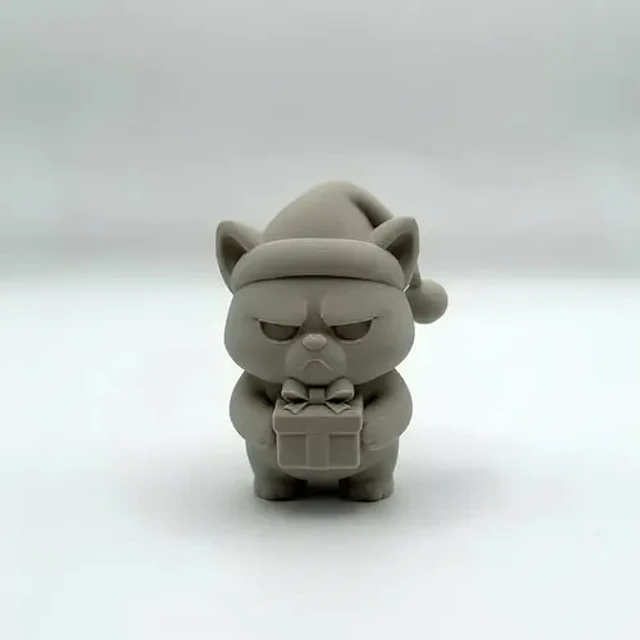 Adorno Navideño- Gato Gruñón Con Regalo