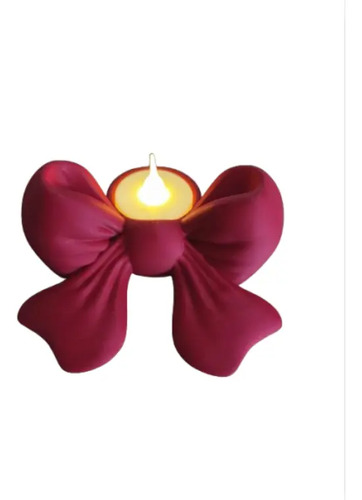 Portavelas Led Lazo Navideño