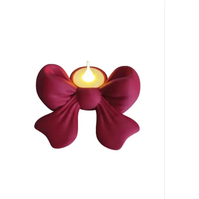 Portavelas Led Lazo Navideño 1