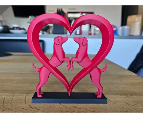 Elegante Escultura De Corazón De Perro
