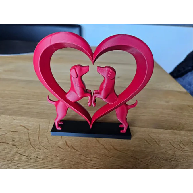 Elegante Escultura De Corazón De Perro 2