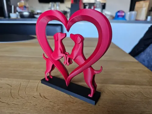 Elegante Escultura De Corazón De Perro - Foto 3