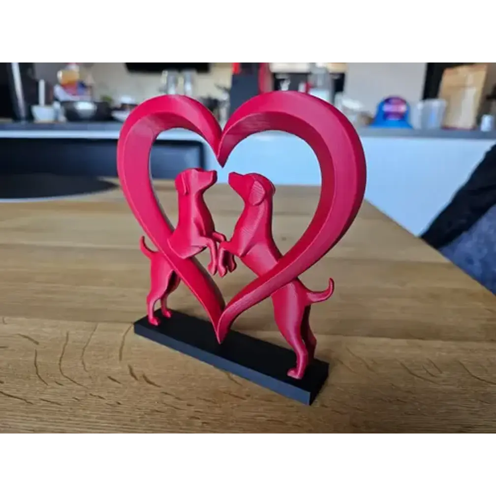 Elegante Escultura De Corazón De Perro 3