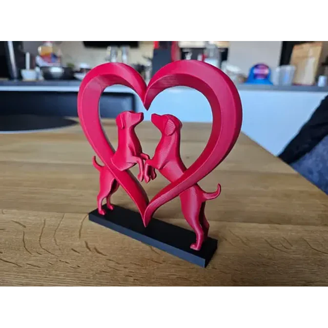 Elegante Escultura De Corazón De Perro 3