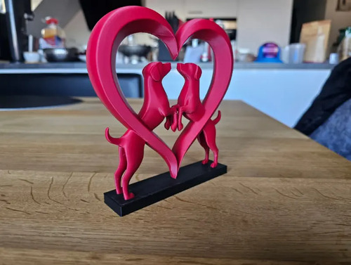 Elegante Escultura De Corazón De Perro - Foto 4