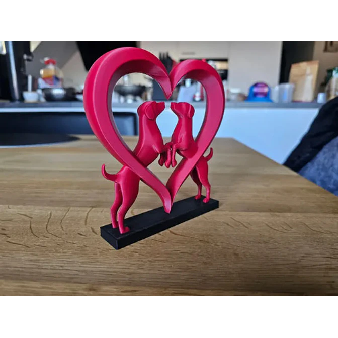 Elegante Escultura De Corazón De Perro 4