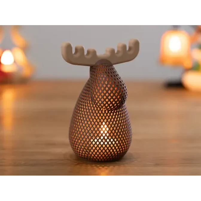 Portavelas Led De Reno Navideño 4
