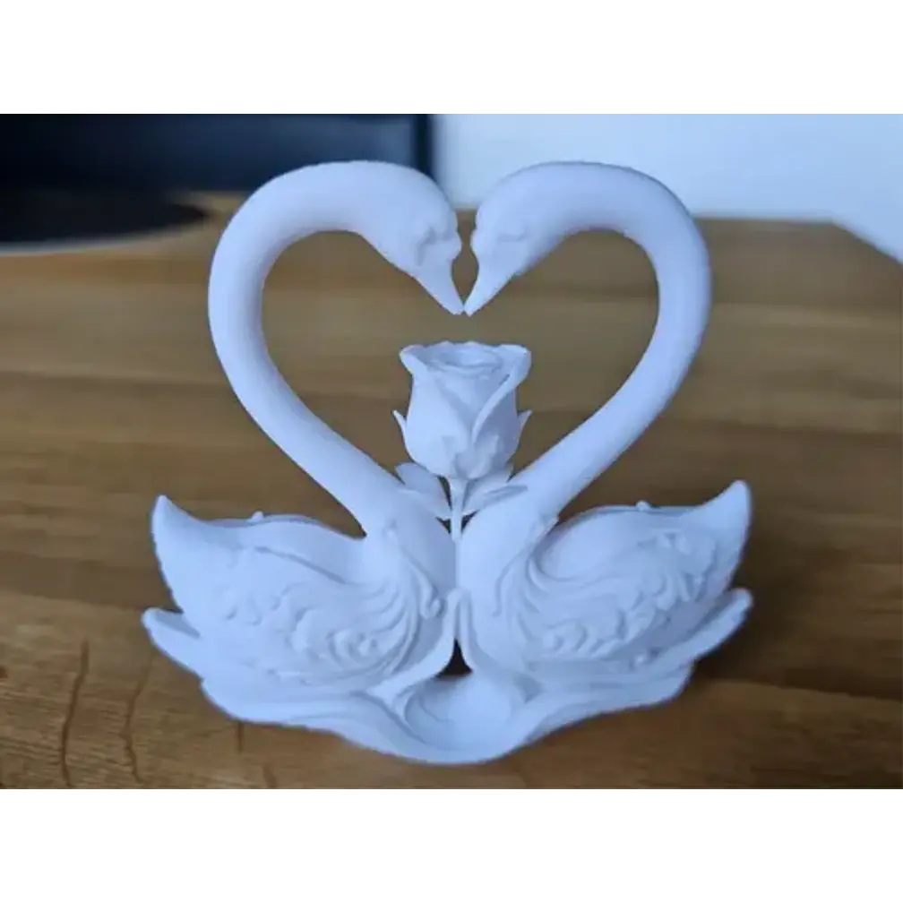 Escultura De Cisne & Rosa Para San Valentín 1