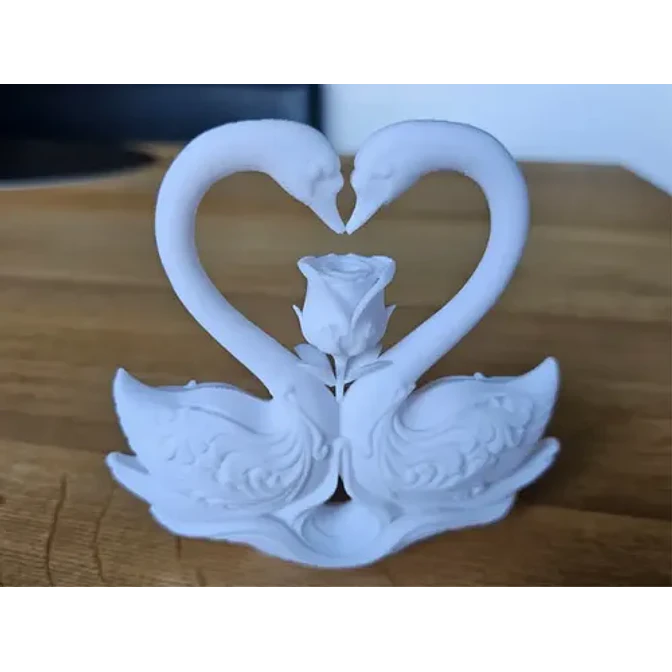 Escultura De Cisne & Rosa Para San Valentín 1