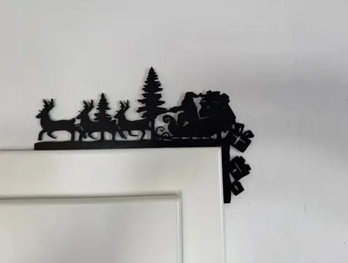Adorno Navidad - Esquinero De Puerta Santa Y Renos - Foto 3