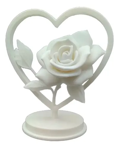 Figura Decorativa - Rosa En El Corazón San Valentín