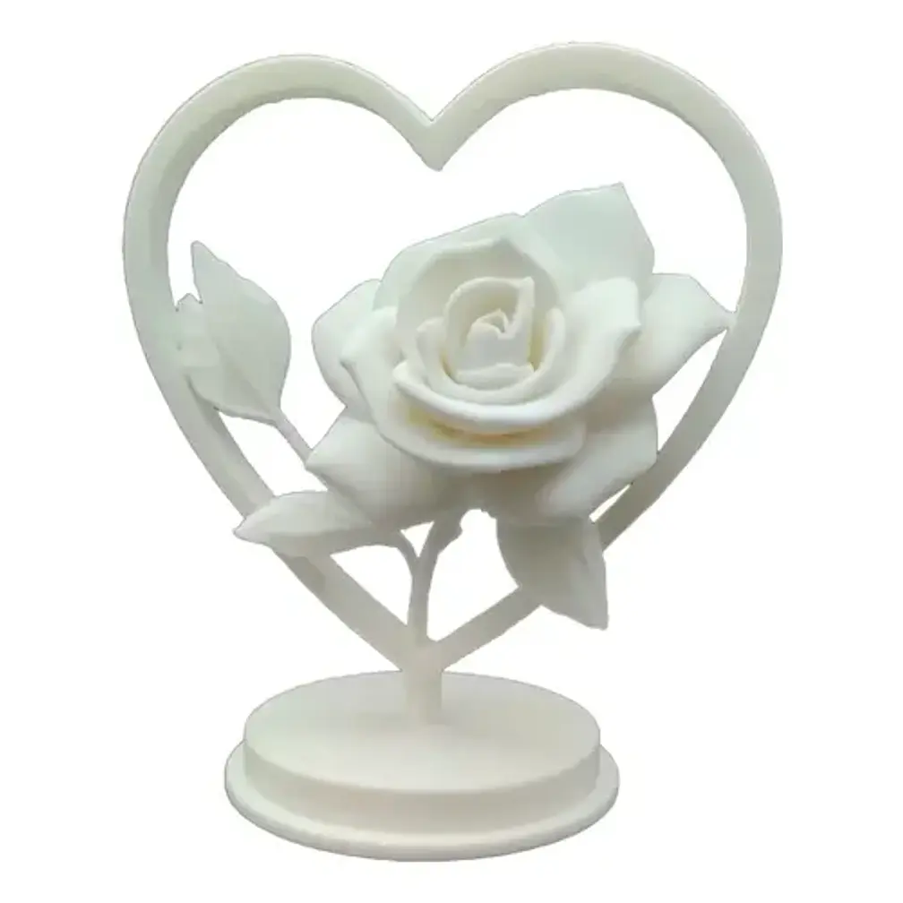 Figura Decorativa - Rosa En El Corazón San Valentín 1