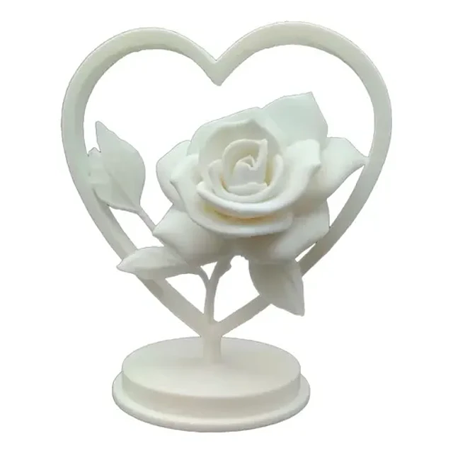 Figura Decorativa - Rosa En El Corazón San Valentín