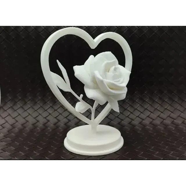 Figura Decorativa - Rosa En El Corazón San Valentín
