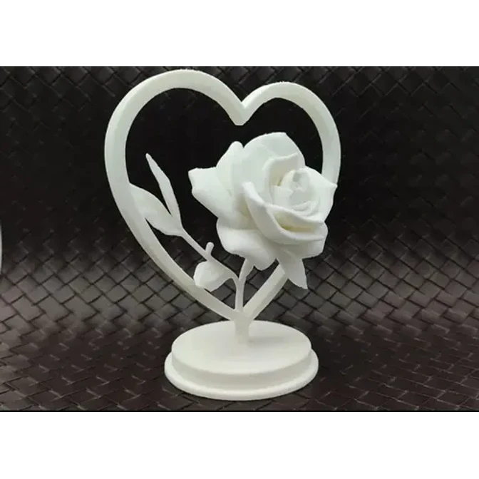 Figura Decorativa - Rosa En El Corazón San Valentín 2