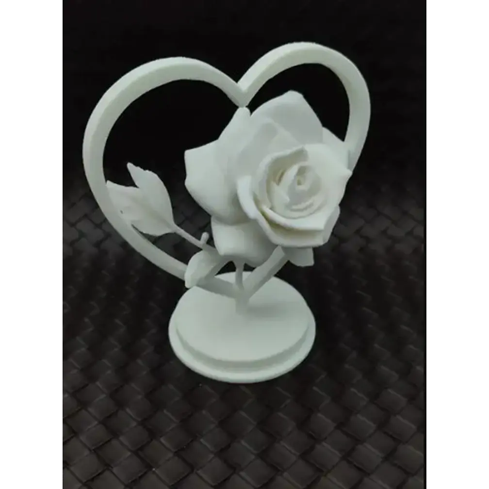 Figura Decorativa - Rosa En El Corazón San Valentín 3