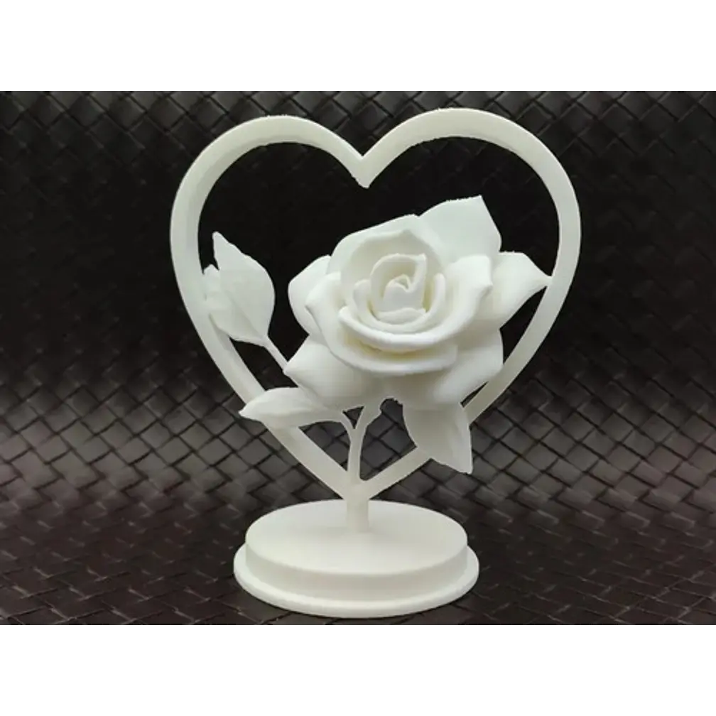 Figura Decorativa - Rosa En El Corazón San Valentín 4
