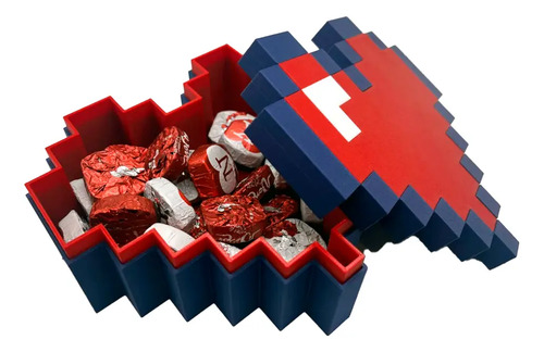 Caja De Corazón De Píxel De 8 Bits Para San Valentín