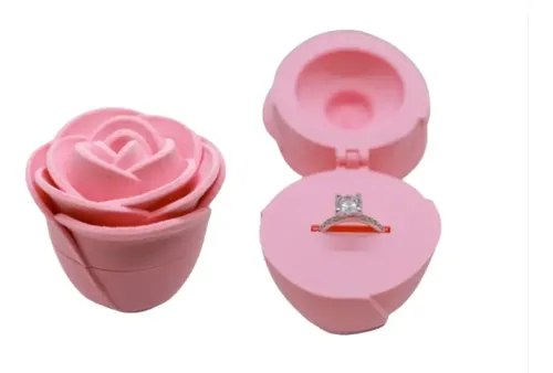 Caja De Anillo De Rosa Para San Valentín