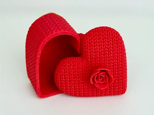 Caja De San Valentín- Corazón Tejido