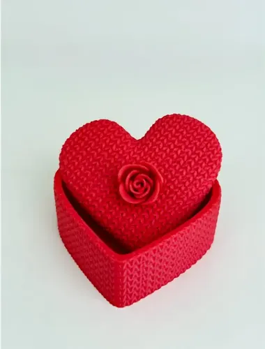 Caja De San Valentín- Corazón Tejido - Foto 3