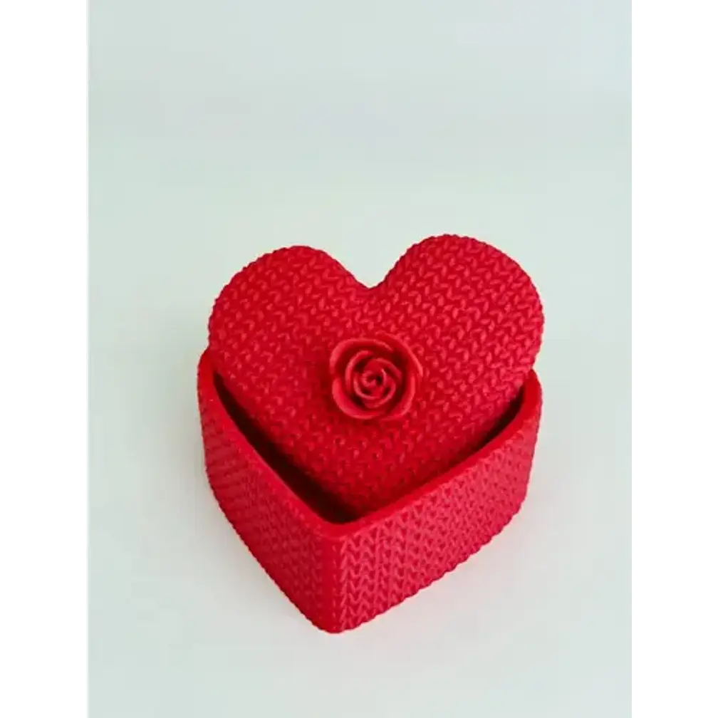 Caja De San Valentín- Corazón Tejido 3