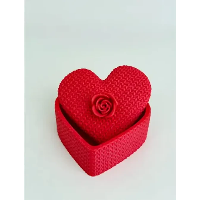 Caja De San Valentín- Corazón Tejido 3