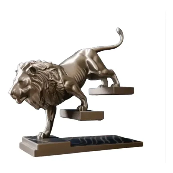 Estatua- León En Escaleras 1