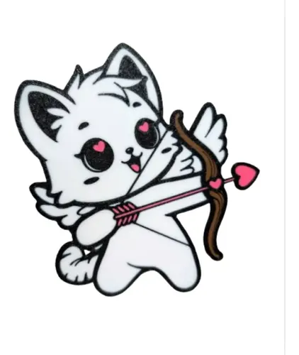 Cuadro Decorativo- Gato Cupido De San Valentín