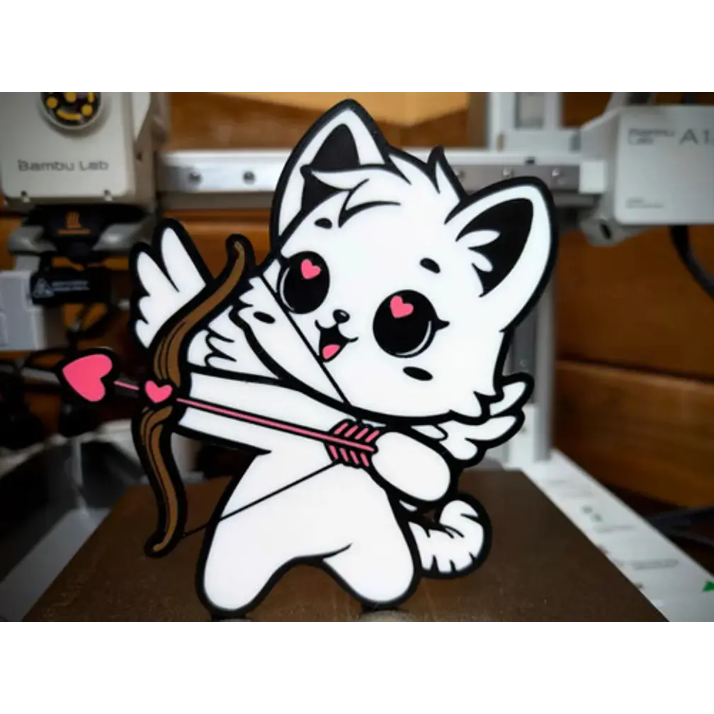 Cuadro Decorativo- Gato Cupido De San Valentín 2