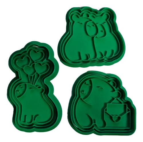Cortadores De Galletas Capibara - San Valentín (pack 3 Un)