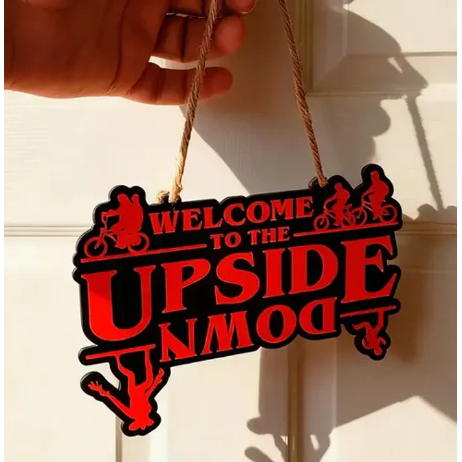 Letrero De Puerta Upside Down - Stranger Things 3