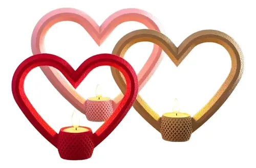 Portavela Corazones Para El Día De San Valentín (pack De 3)